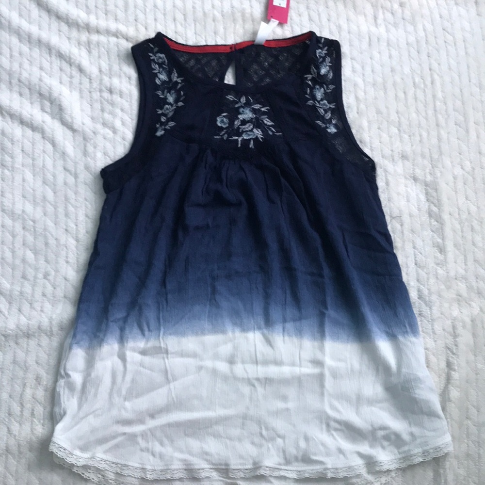Blue Floral Tank Top